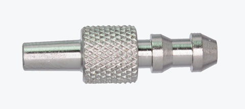 A1280 Male Luer to 0.218" O.D. Barb (5/16" round body,knurled)